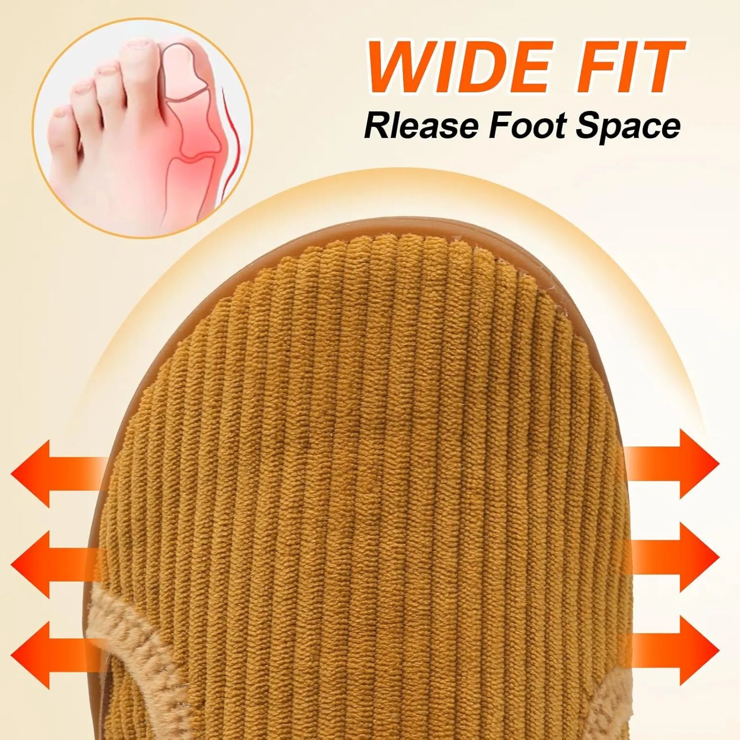 Spesoul Wide Womens Slippers Adjustable House Shoes Indoor Outdoor Barefoot Slippers Cozy Walking Shoe Swollen Edema Diabetic Shoes