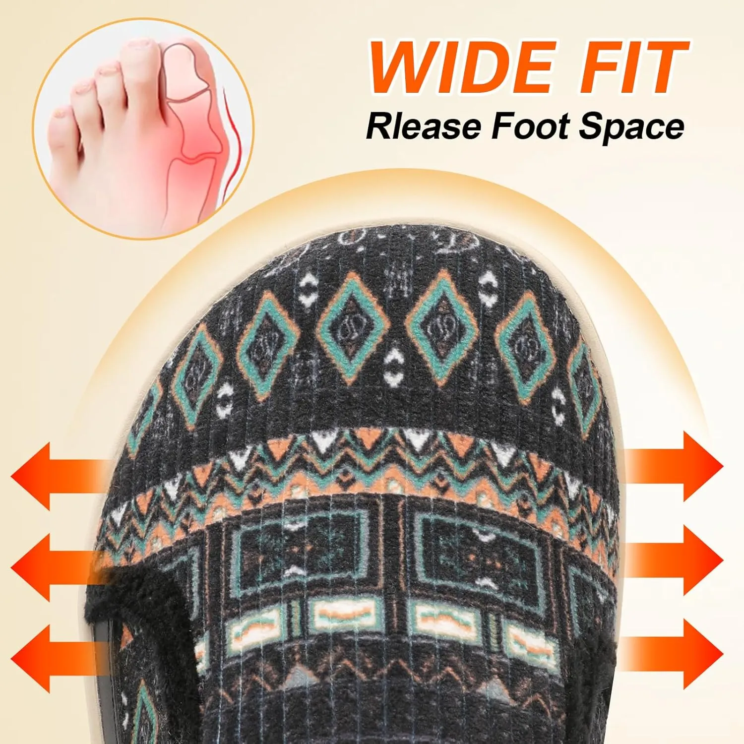 Spesoul Wide Womens Slippers Adjustable House Shoes Indoor Outdoor Barefoot Slippers Cozy Walking Shoe Swollen Edema Diabetic Shoes