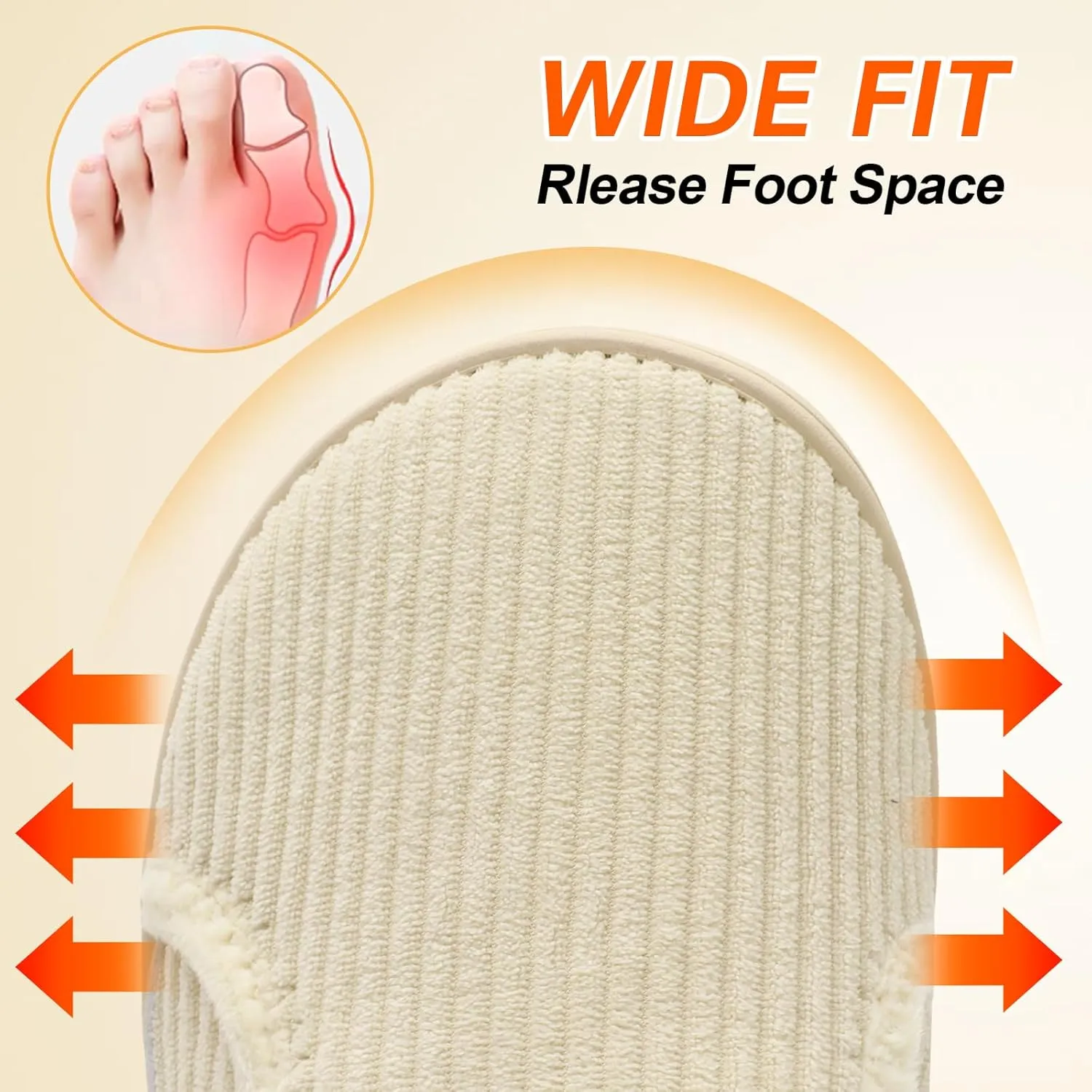 Spesoul Wide Womens Slippers Adjustable House Shoes Indoor Outdoor Barefoot Slippers Cozy Walking Shoe Swollen Edema Diabetic Shoes