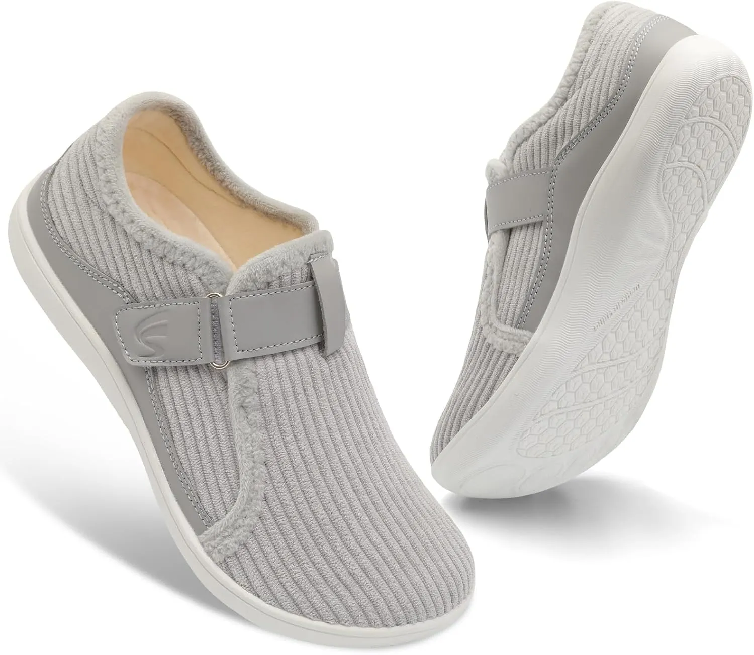 Spesoul Wide Womens Slippers Adjustable House Shoes Indoor Outdoor Barefoot Slippers Cozy Walking Shoe Swollen Edema Diabetic Shoes