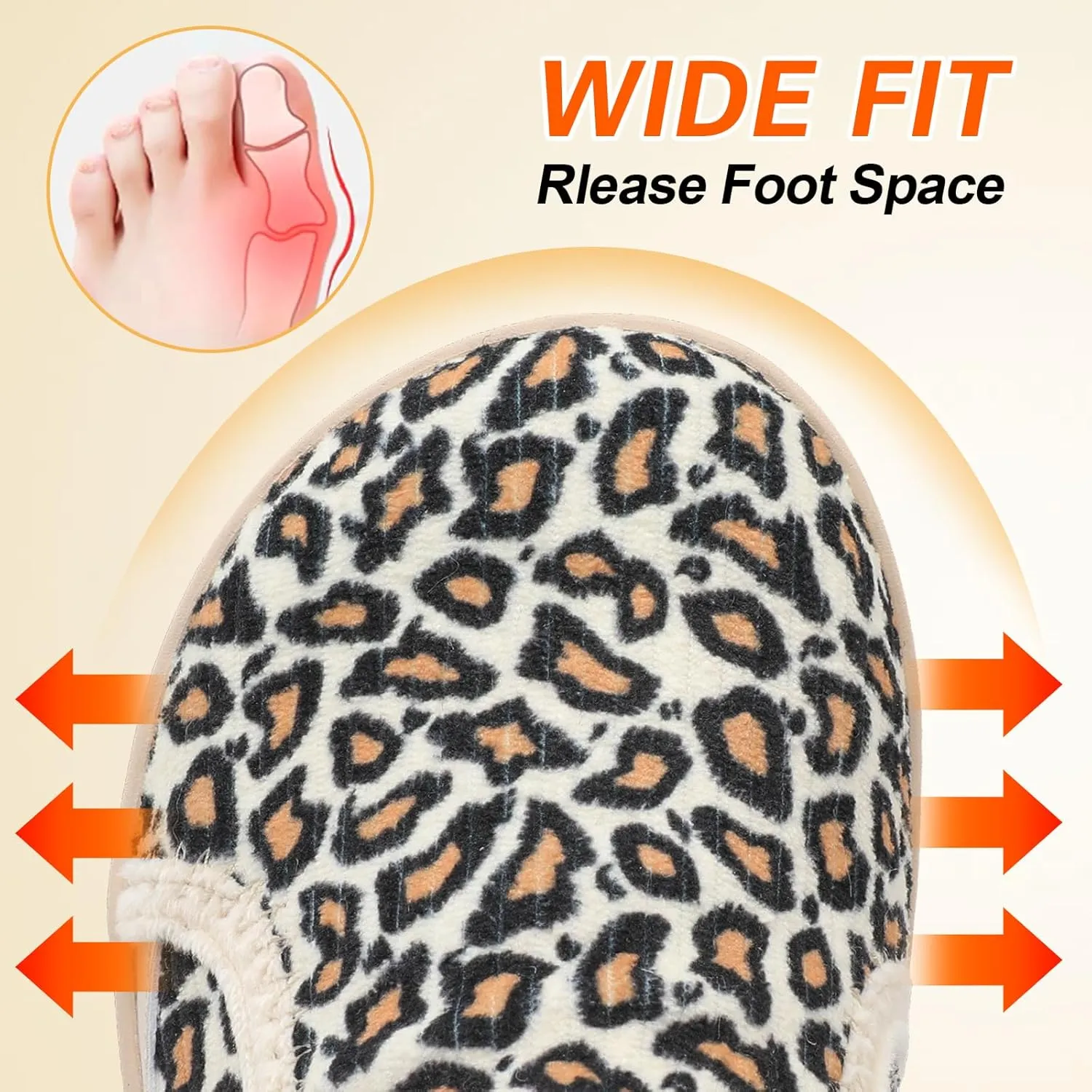 Spesoul Wide Womens Slippers Adjustable House Shoes Indoor Outdoor Barefoot Slippers Cozy Walking Shoe Swollen Edema Diabetic Shoes