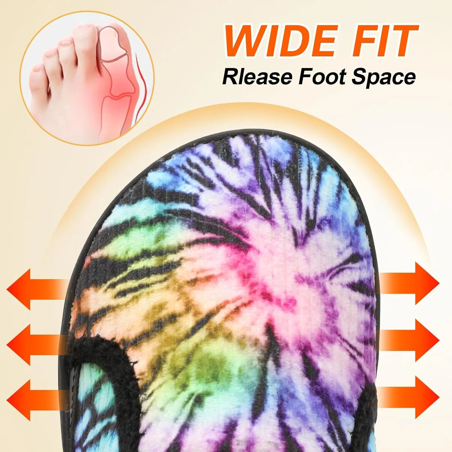 Spesoul Wide Womens Slippers Adjustable House Shoes Indoor Outdoor Barefoot Slippers Cozy Walking Shoe Swollen Edema Diabetic Shoes