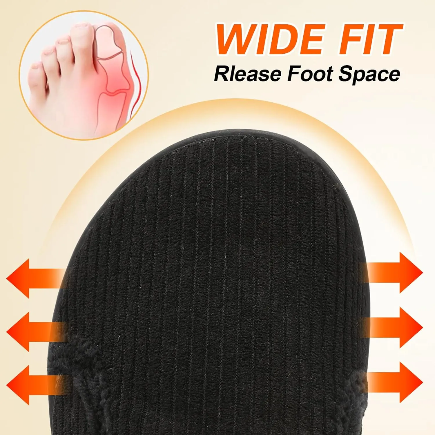 Spesoul Wide Womens Slippers Adjustable House Shoes Indoor Outdoor Barefoot Slippers Cozy Walking Shoe Swollen Edema Diabetic Shoes