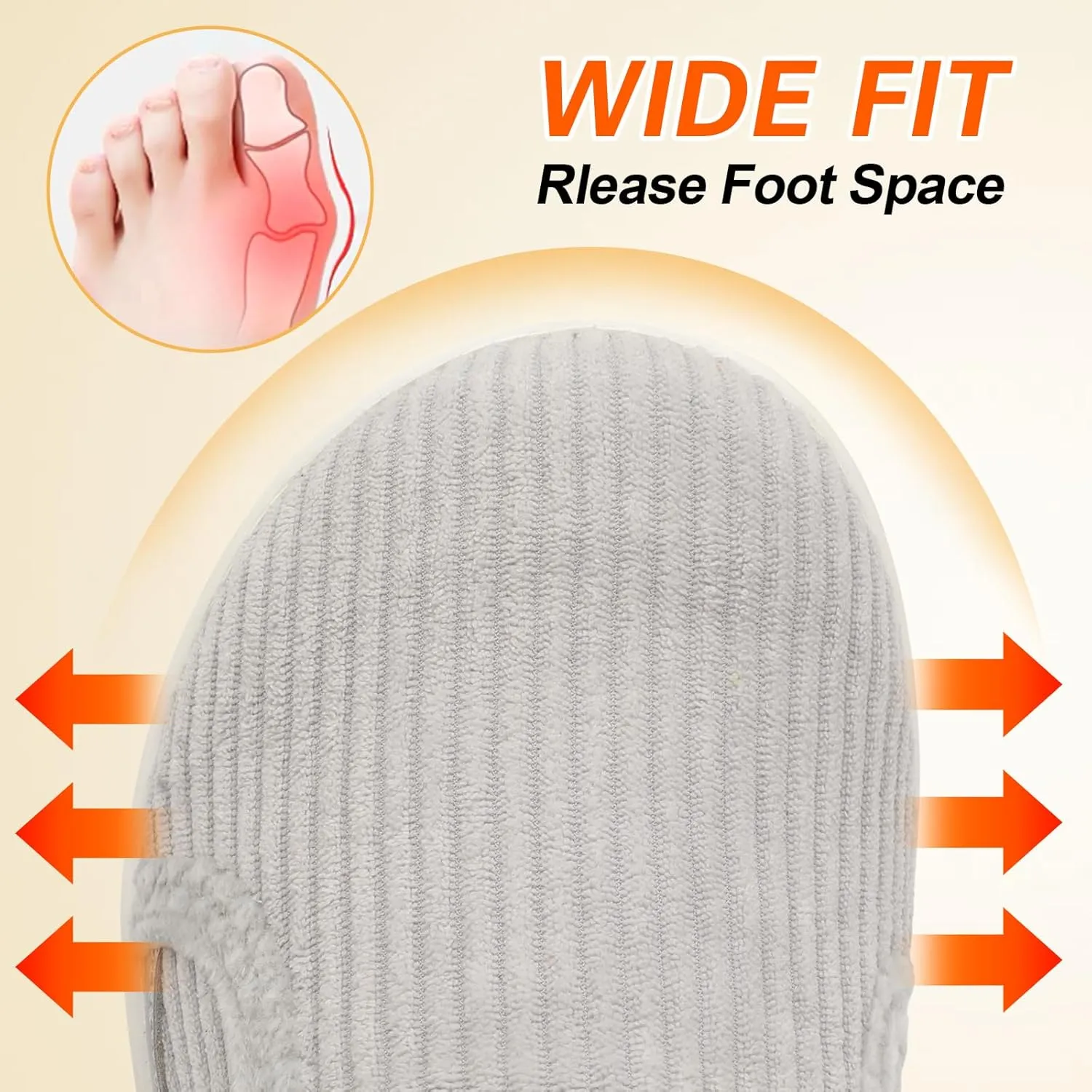 Spesoul Wide Womens Slippers Adjustable House Shoes Indoor Outdoor Barefoot Slippers Cozy Walking Shoe Swollen Edema Diabetic Shoes