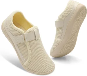 Spesoul Wide Womens Slippers Adjustable House Shoes Indoor Outdoor Barefoot Slippers Cozy Walking Shoe Swollen Edema Diabetic Shoes