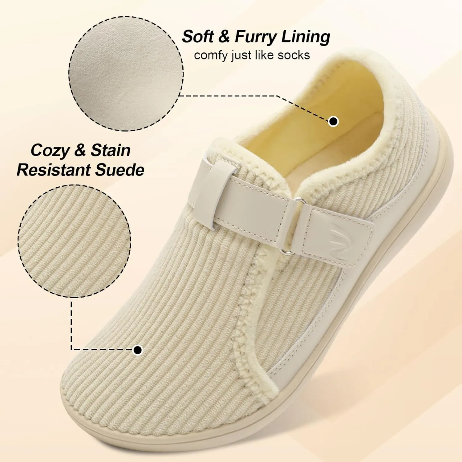Spesoul Wide Womens Slippers Adjustable House Shoes Indoor Outdoor Barefoot Slippers Cozy Walking Shoe Swollen Edema Diabetic Shoes