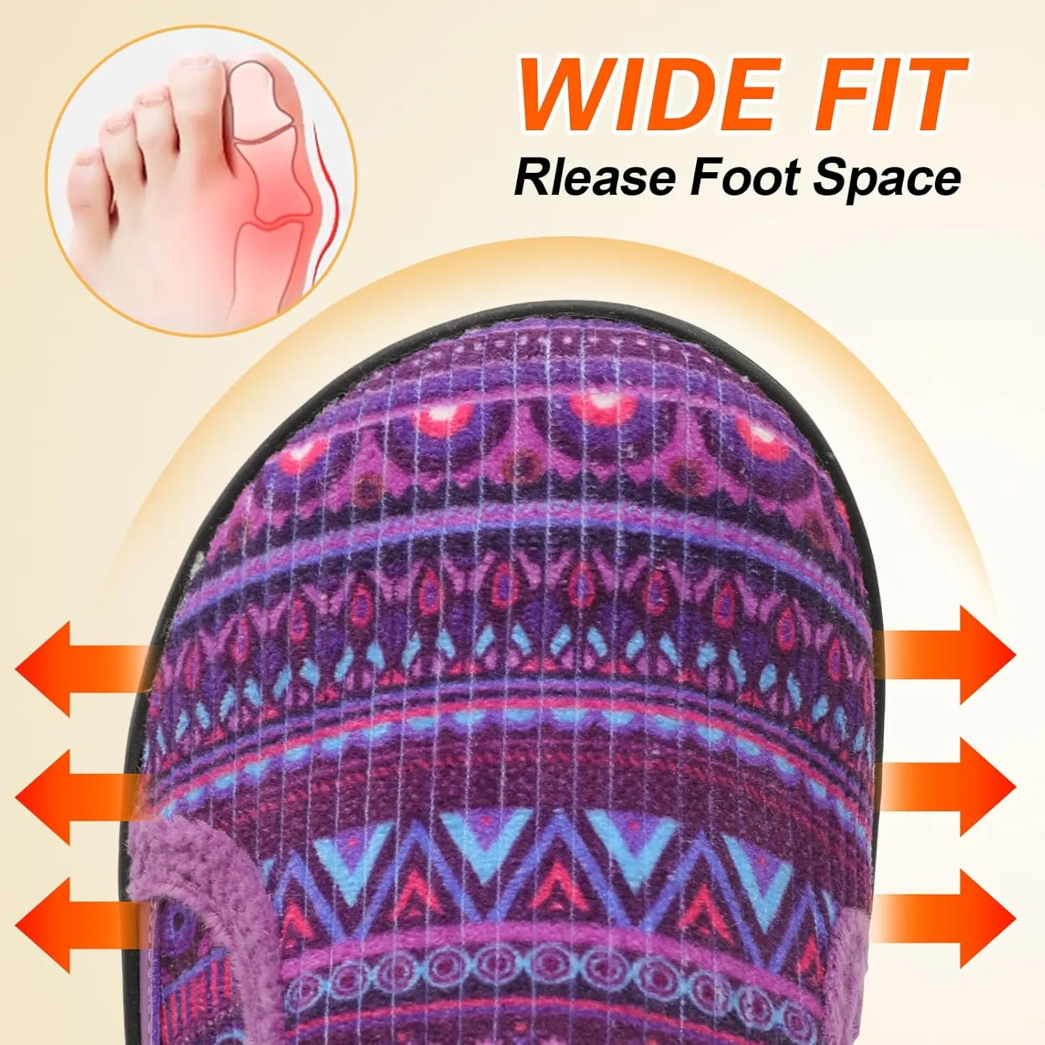 Spesoul Wide Womens Slippers Adjustable House Shoes Indoor Outdoor Barefoot Slippers Cozy Walking Shoe Swollen Edema Diabetic Shoes