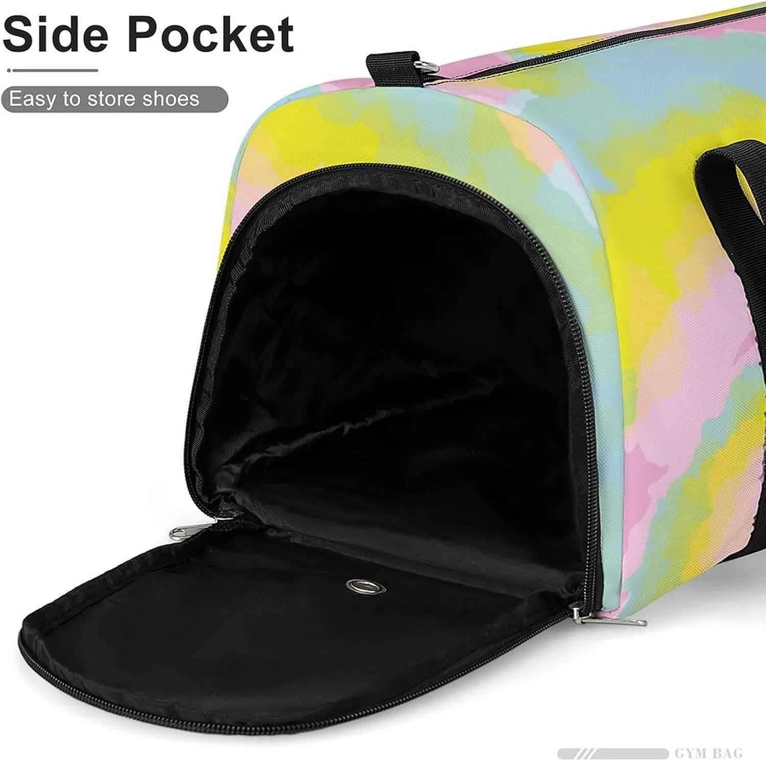Spiral Swirly Tie Dye Fitness Large Gym Bag for Unisex with Shoe Compartment & Wet Pocket