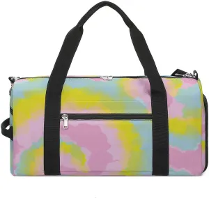 Spiral Swirly Tie Dye Fitness Large Gym Bag for Unisex with Shoe Compartment & Wet Pocket