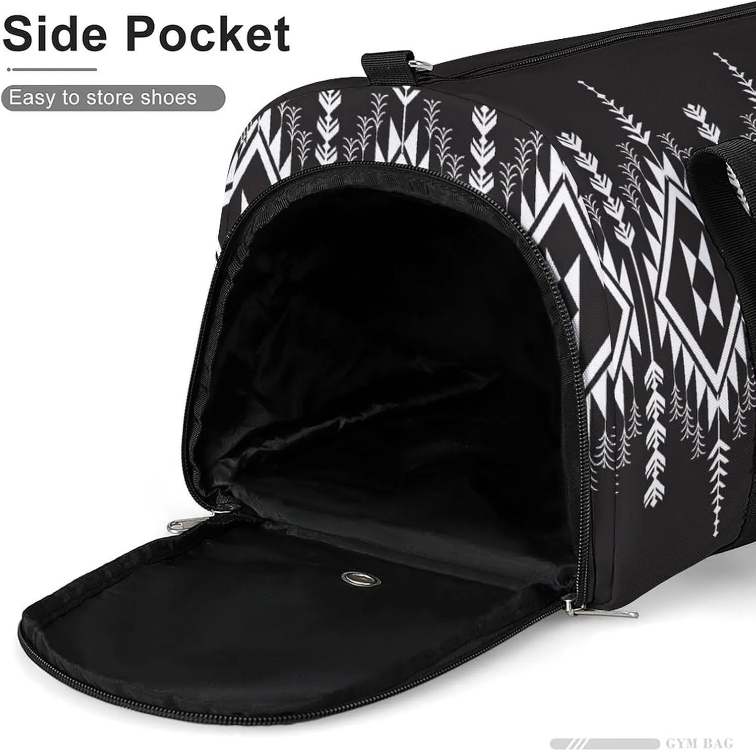 Sport Gym Duffel with Shoe Compartment Wet Pocket, Ethnic-ukrainian-pattern Shoulder Travel Bag for Women Men