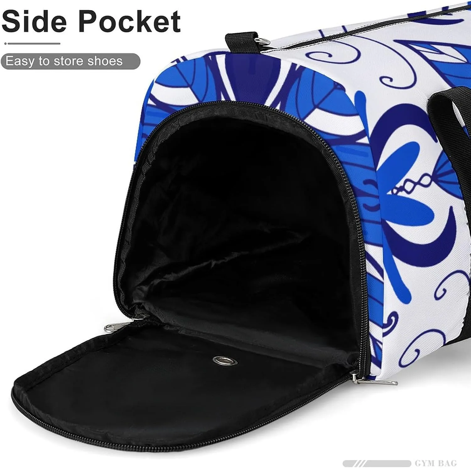 Sport Gym Duffel with Shoe Compartment Wet Pocket, Majolica-patterns2 Shoulder Travel Bag for Women Men, style-1
