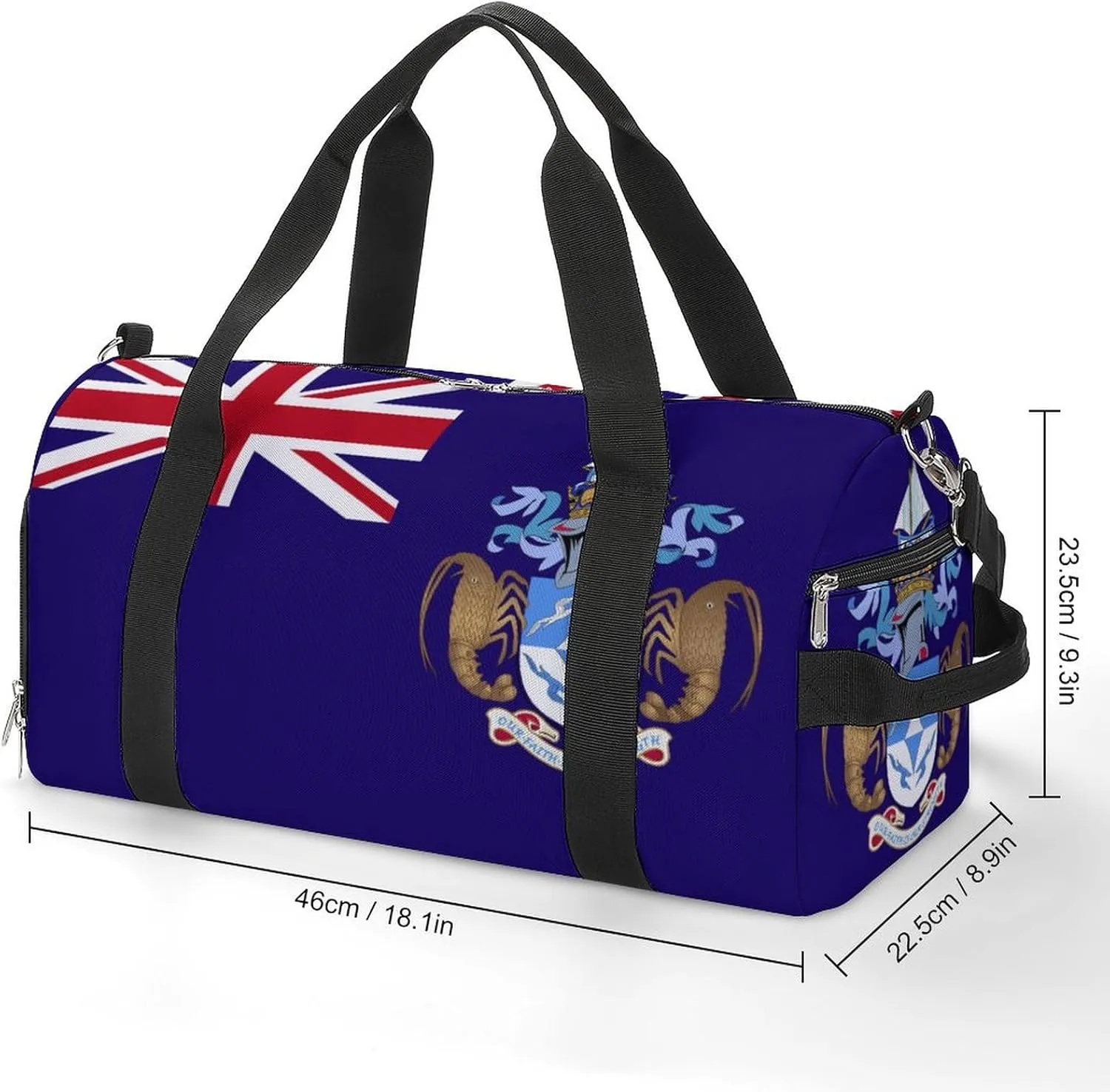 Sports Duffel Bag with Tristan Da Cunha Flag for Men Women Shoe Compartment Weekender