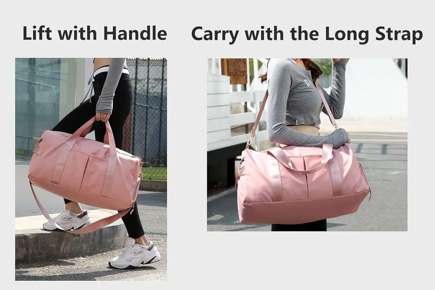 Sports Gym Bag Dance Bag Carry On Weekender Bag for Girls Teen Women, Waterproof Travel Duffle bag with Wet Pocket and Shoe Compartment (Bag   Enhanced Garment Rack, Army Green)