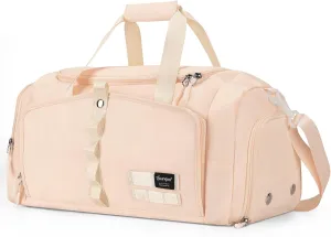 Sports Gym Bag for Women with Shoe Compartment, Beige