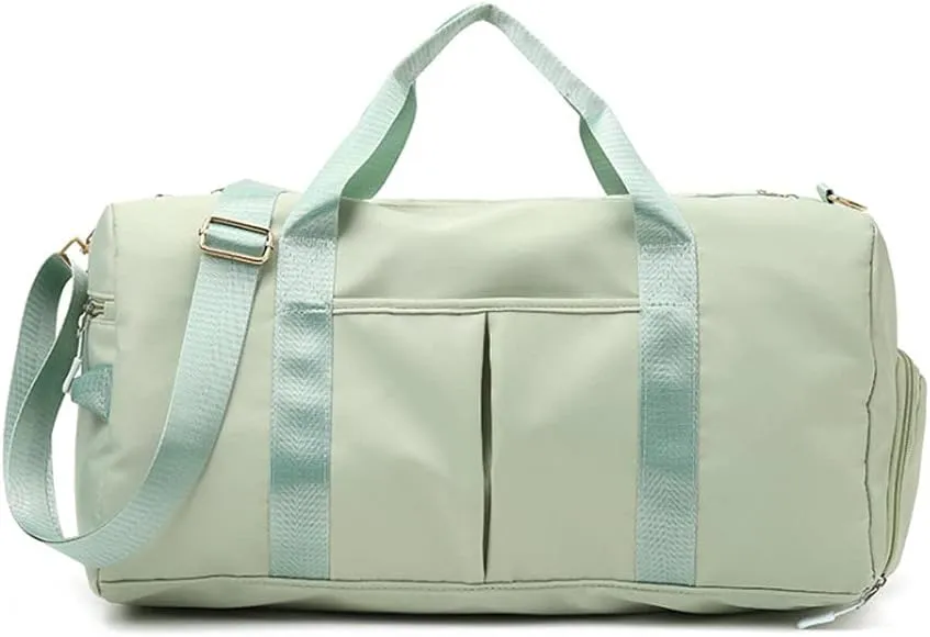 Sports Gym Bag With Shoe Bag Wet Bag Duffle Bag Waterproof Travel Bag for Women Men Cute Gym Bag Fruit Green 29L,Medium