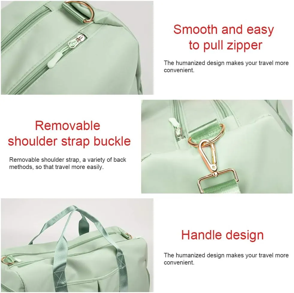 Sports Gym Bag With Shoe Bag Wet Bag Duffle Bag Waterproof Travel Bag for Women Men Cute Gym Bag Fruit Green 29L,Medium