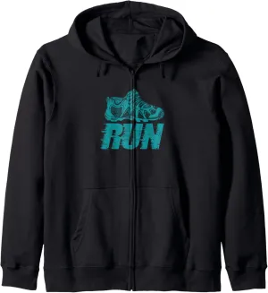 Sports Shoe Run Funny Running Sprint Jogging Marathon Runner Zip Hoodie