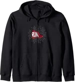 Sports Shoe Run Funny Running Sprint Jogging Marathon Runner Zip Hoodie