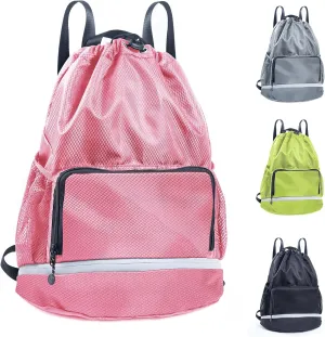 Swim Essentials Beach Backpack - Gym Bag with Shoe Compartment and Waterproof Pocket for Swim Accessories - Kids/Mens Beach Workout Bag