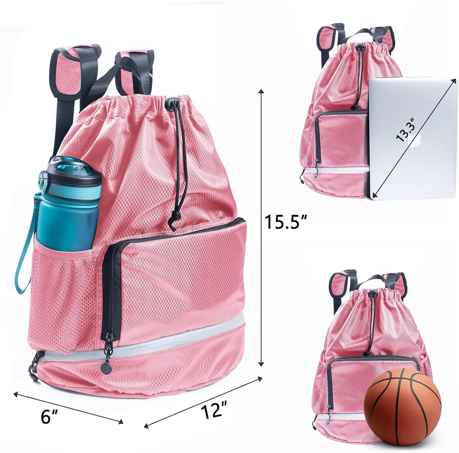 Swim Essentials Beach Backpack - Gym Bag with Shoe Compartment and Waterproof Pocket for Swim Accessories - Kids/Mens Beach Workout Bag