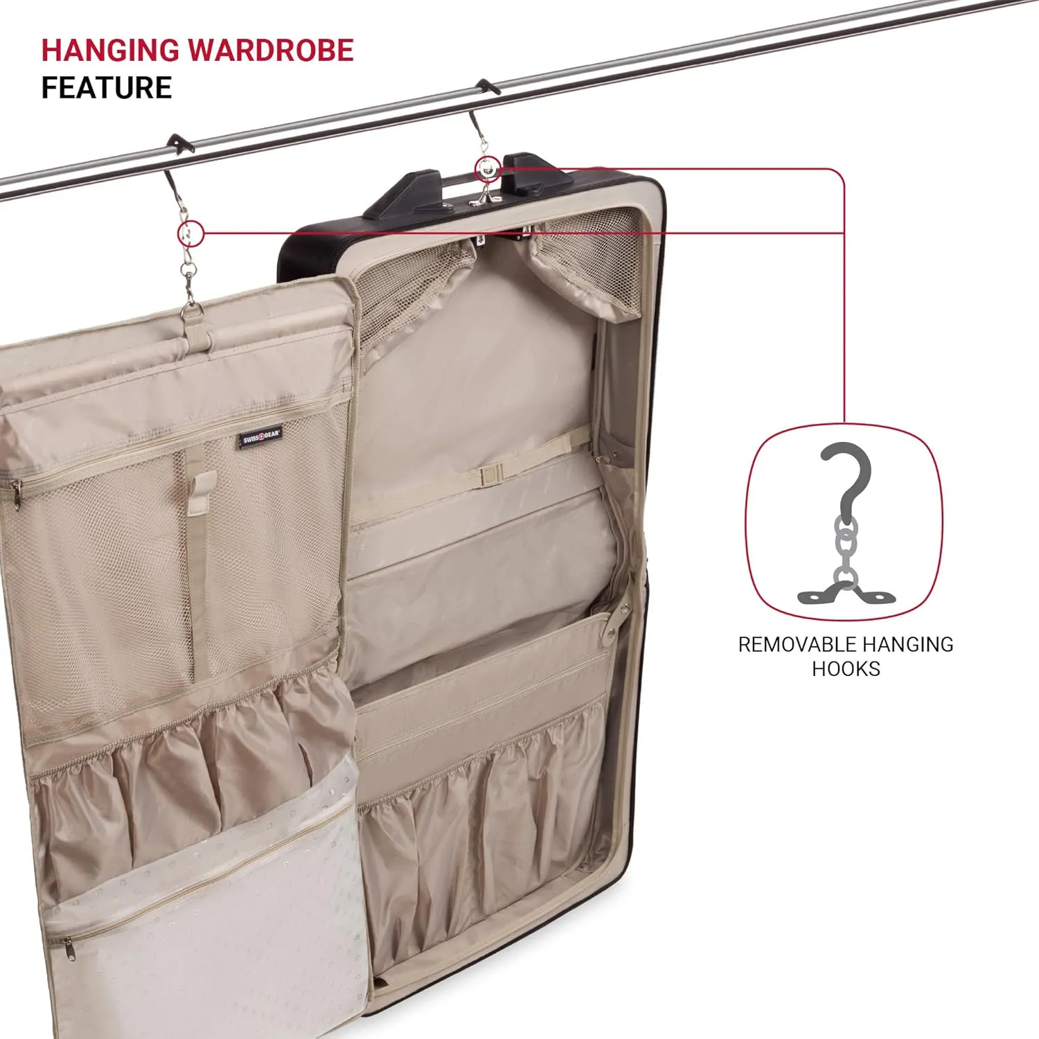 SwissGear 7895 Premium Rolling Garment Bag, Black, 24-Inch