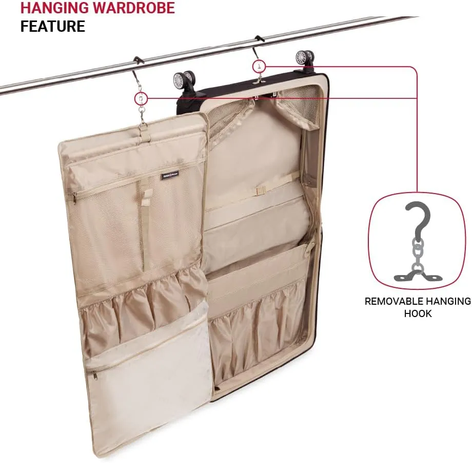 SwissGear 7895 Premium Rolling Garment Bag, Black, 24" Spinner Edition