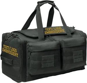 Tactical Gear bag Heavy Duty Duffel Gym bag/Tactical Backpack Custom Embroidered with your own text (Charcoal - Duffel Bag)
