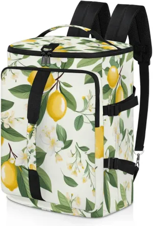 Tactical Sports Duffle Bag for Travel Waterproof Gym Bag with Shoe Compartment 48L Carry On Luggage for Men & Women 3-in-1 Durable Travel Luggage Flowering Lemon