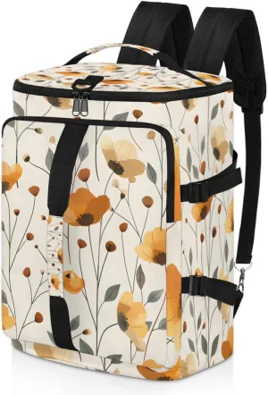 Tactical Sports Duffle Bag for Travel Waterproof Gym Bag with Shoe Compartment 48L Carry On Luggage for Men & Women 3-in-1 Durable Travel Luggage Poppy Floral