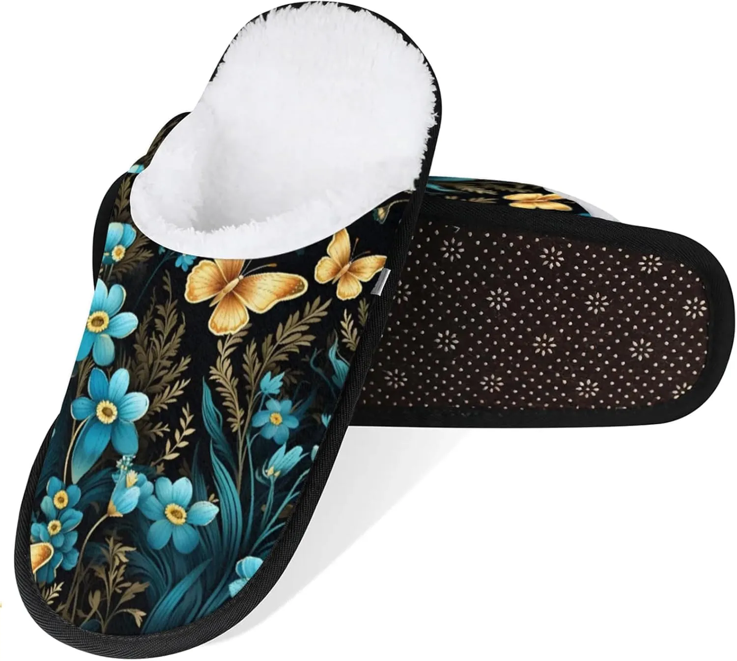 Tavisto Cozy Travel Slippers for Women Men, Non-Slip Sole Fleece Lining Washable House Shoes