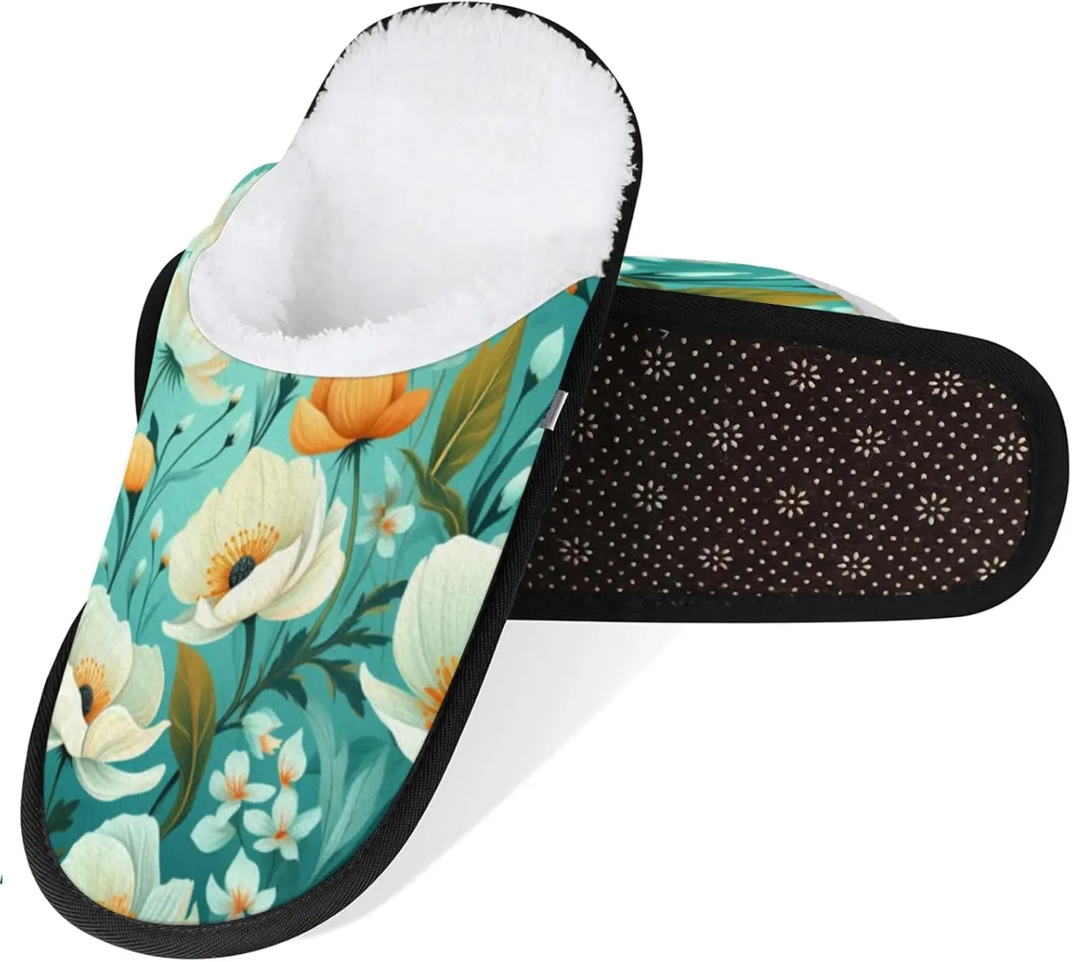 Tavisto Cozy Travel Slippers for Women Men, Non-Slip Sole Fleece Lining Washable House Shoes