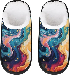 Tavisto Cozy Travel Slippers for Women Men, Non-Slip Sole Fleece Lining Washable House Shoes