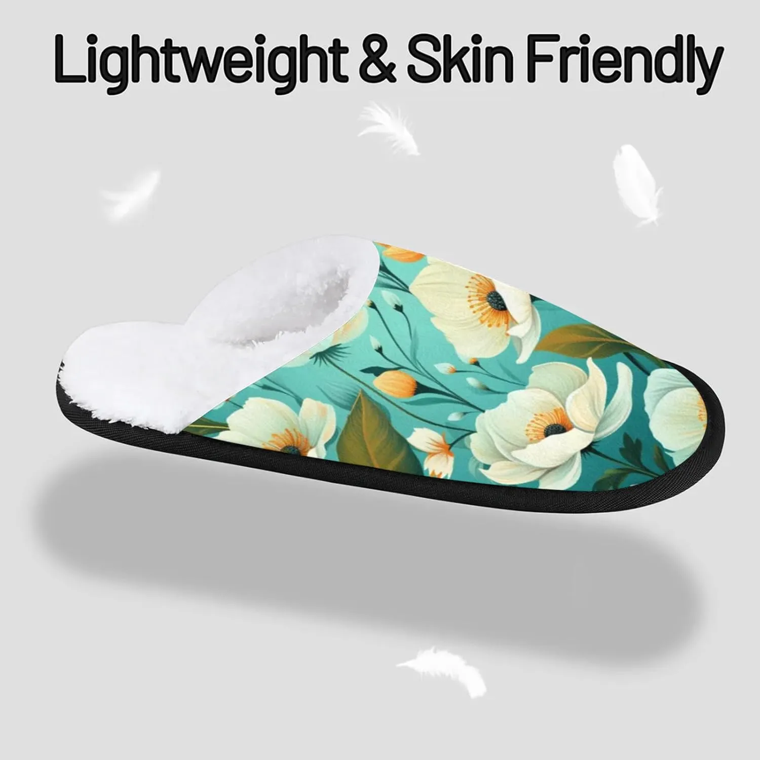 Tavisto Cozy Travel Slippers for Women Men, Non-Slip Sole Fleece Lining Washable House Shoes