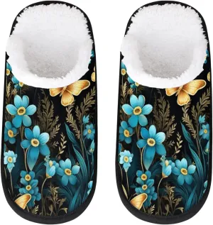 Tavisto Cozy Travel Slippers for Women Men, Non-Slip Sole Fleece Lining Washable House Shoes