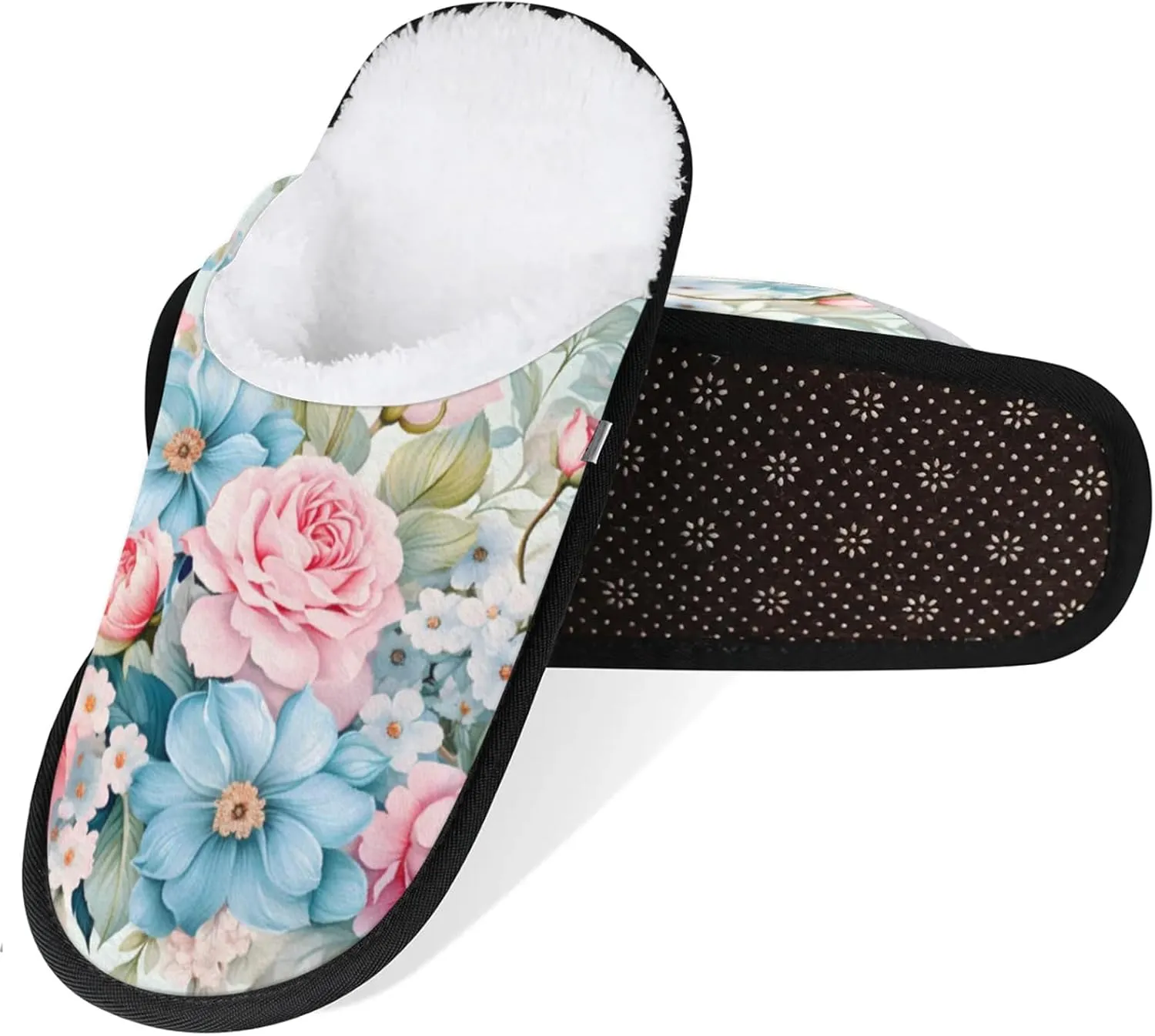 Tavisto Cozy Travel Slippers for Women Men, Non-Slip Sole Fleece Lining Washable House Shoes