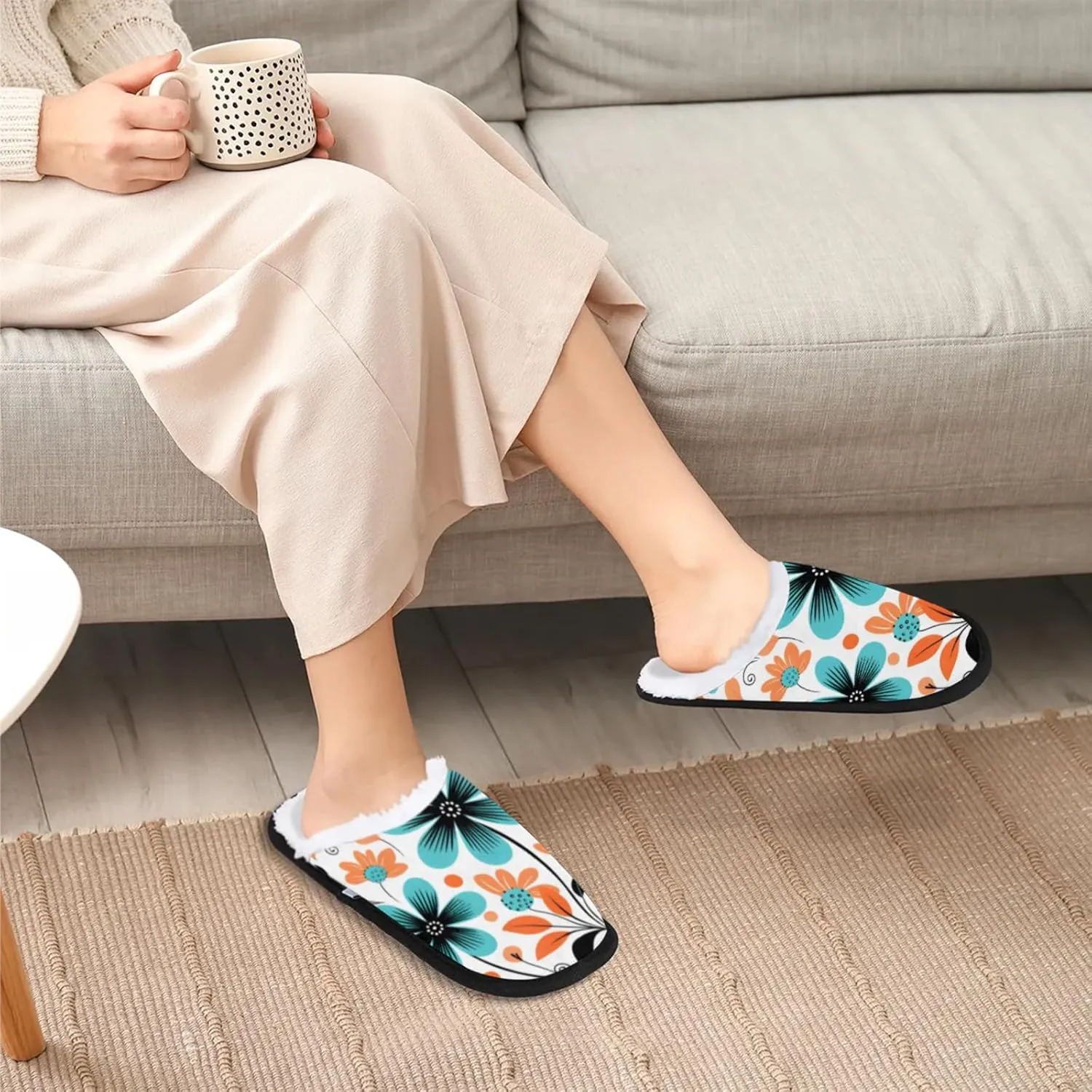 Tavisto Cozy Travel Slippers for Women Men, Non-Slip Sole Fleece Lining Washable House Shoes