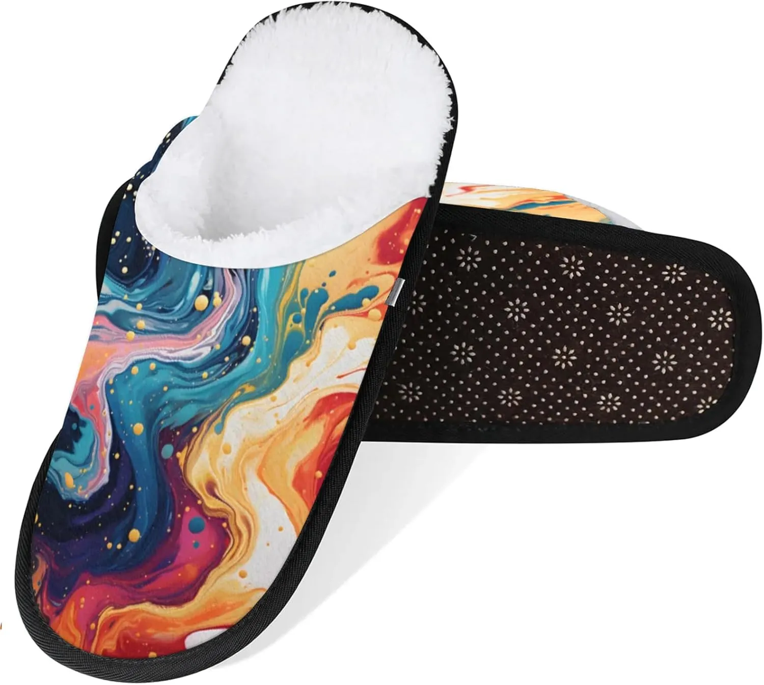 Tavisto Cozy Travel Slippers for Women Men, Non-Slip Sole Fleece Lining Washable House Shoes