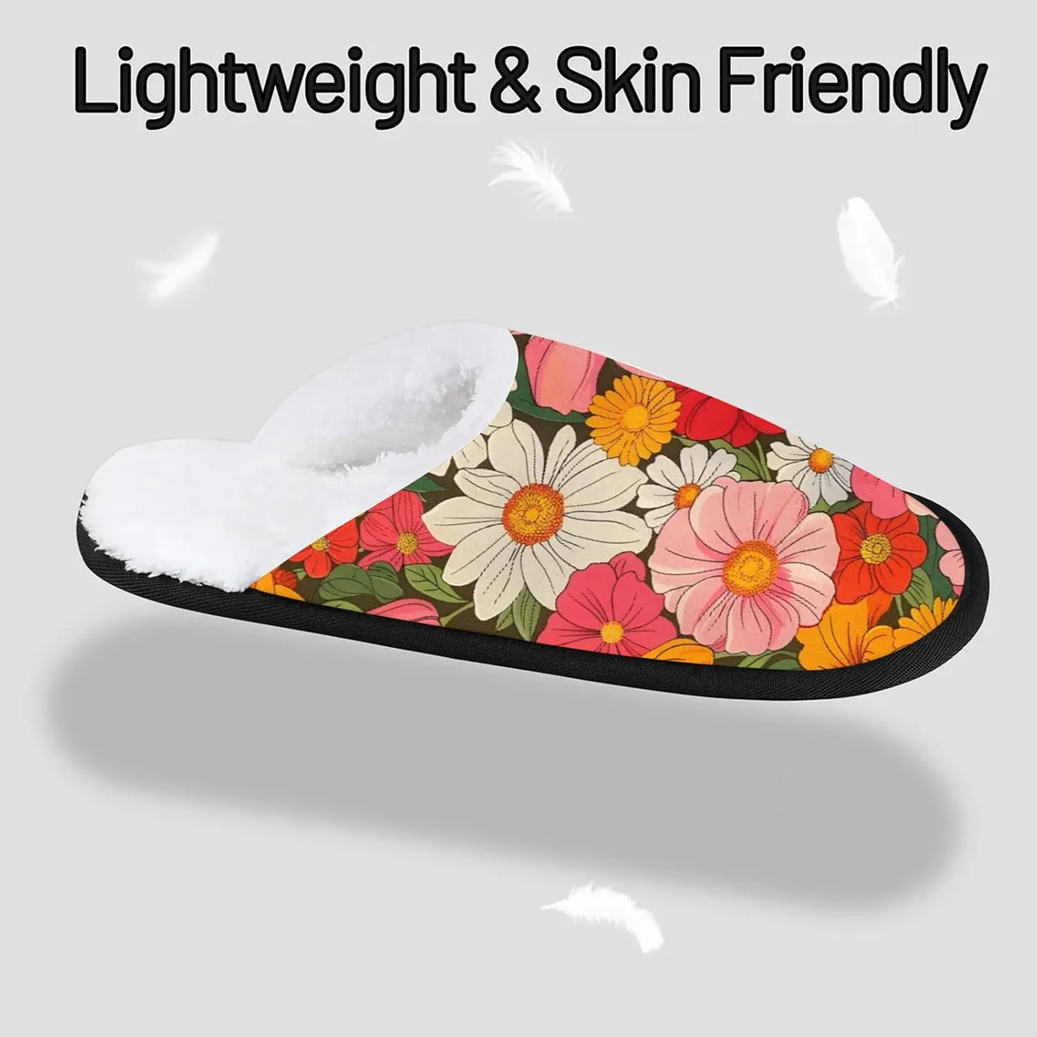 Tavisto Cozy Travel Slippers for Women Men, Non-Slip Sole Fleece Lining Washable House Shoes