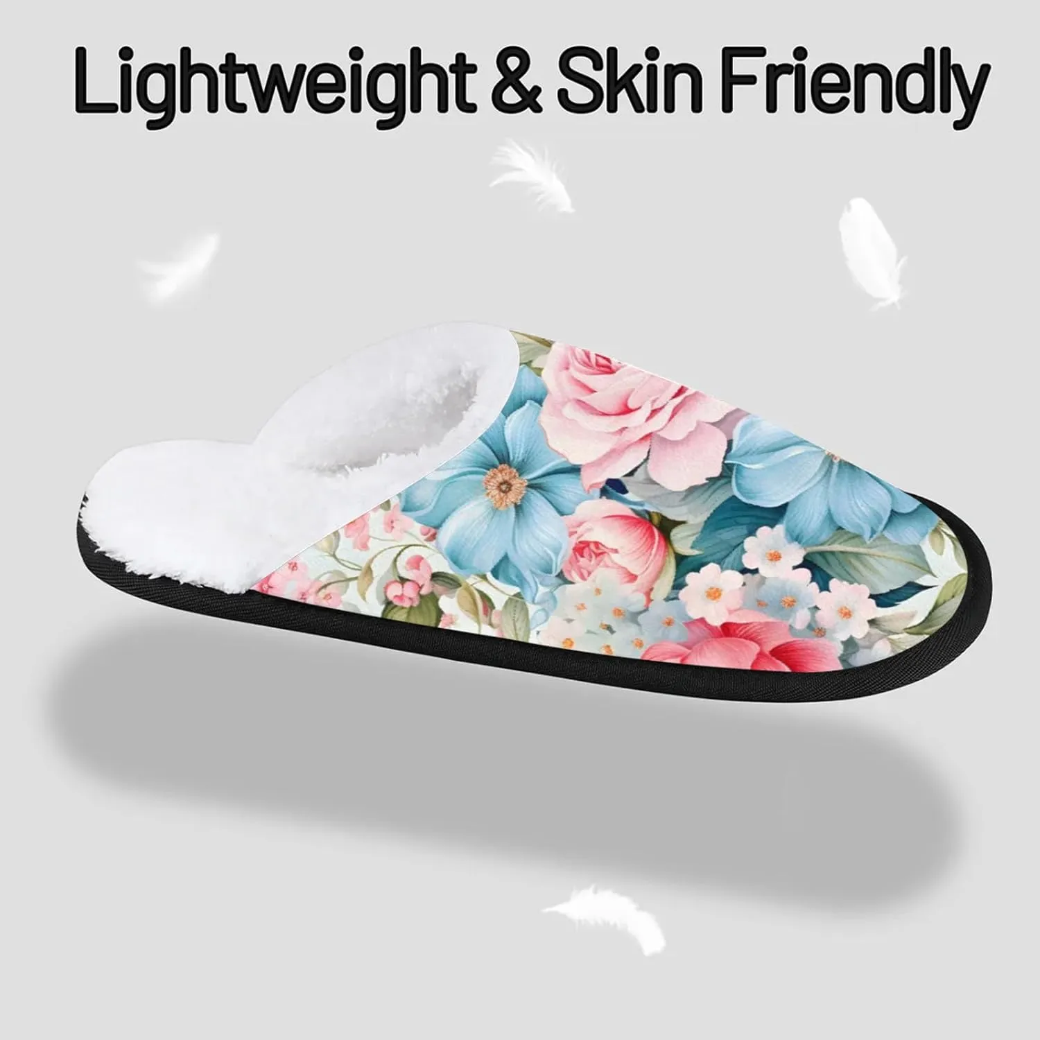 Tavisto Cozy Travel Slippers for Women Men, Non-Slip Sole Fleece Lining Washable House Shoes