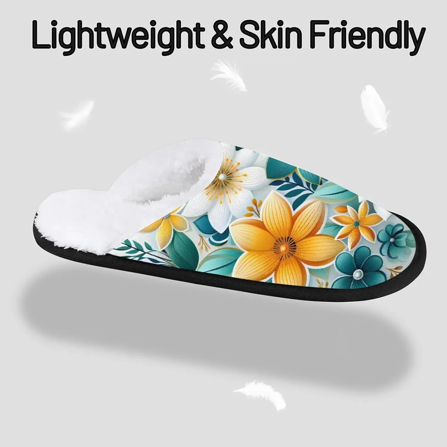 Tavisto Cozy Travel Slippers for Women Men, Non-Slip Sole Fleece Lining Washable House Shoes