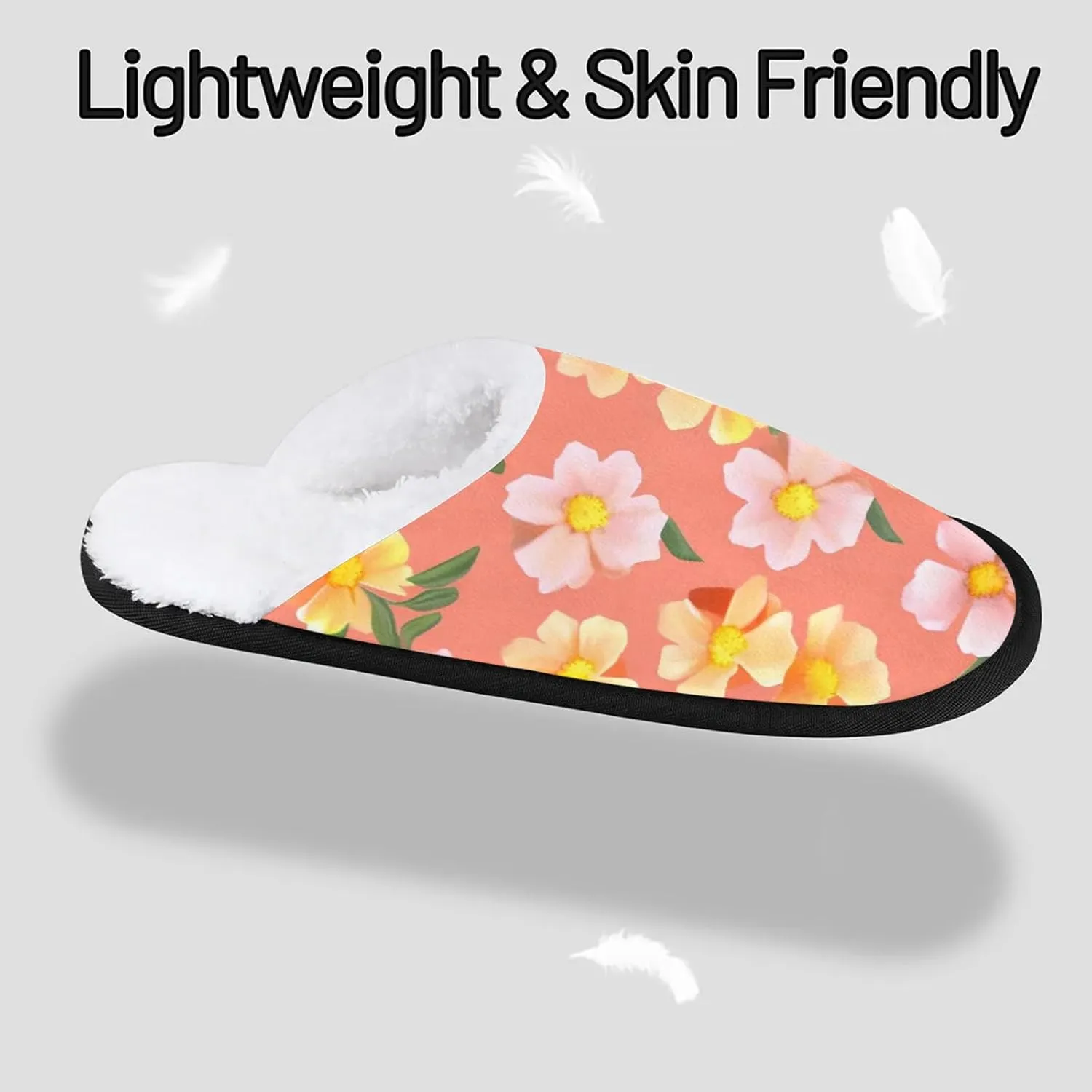Tavisto Cozy Travel Slippers for Women Men, Non-Slip Sole Fleece Lining Washable House Shoes