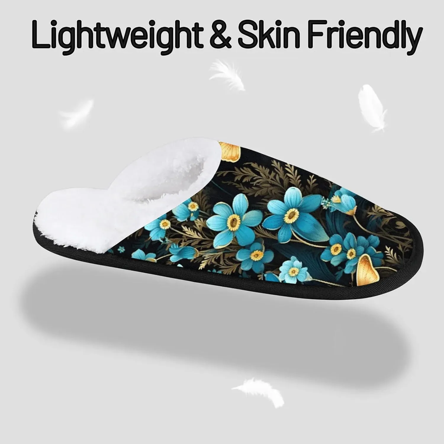 Tavisto Cozy Travel Slippers for Women Men, Non-Slip Sole Fleece Lining Washable House Shoes