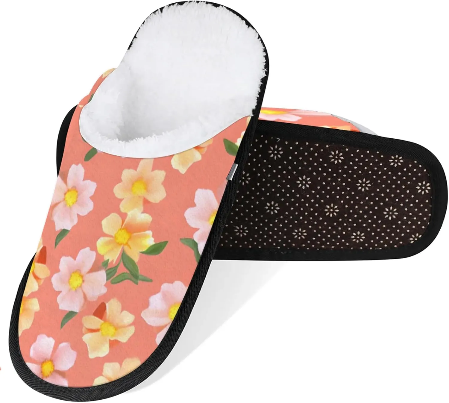 Tavisto Cozy Travel Slippers for Women Men, Non-Slip Sole Fleece Lining Washable House Shoes