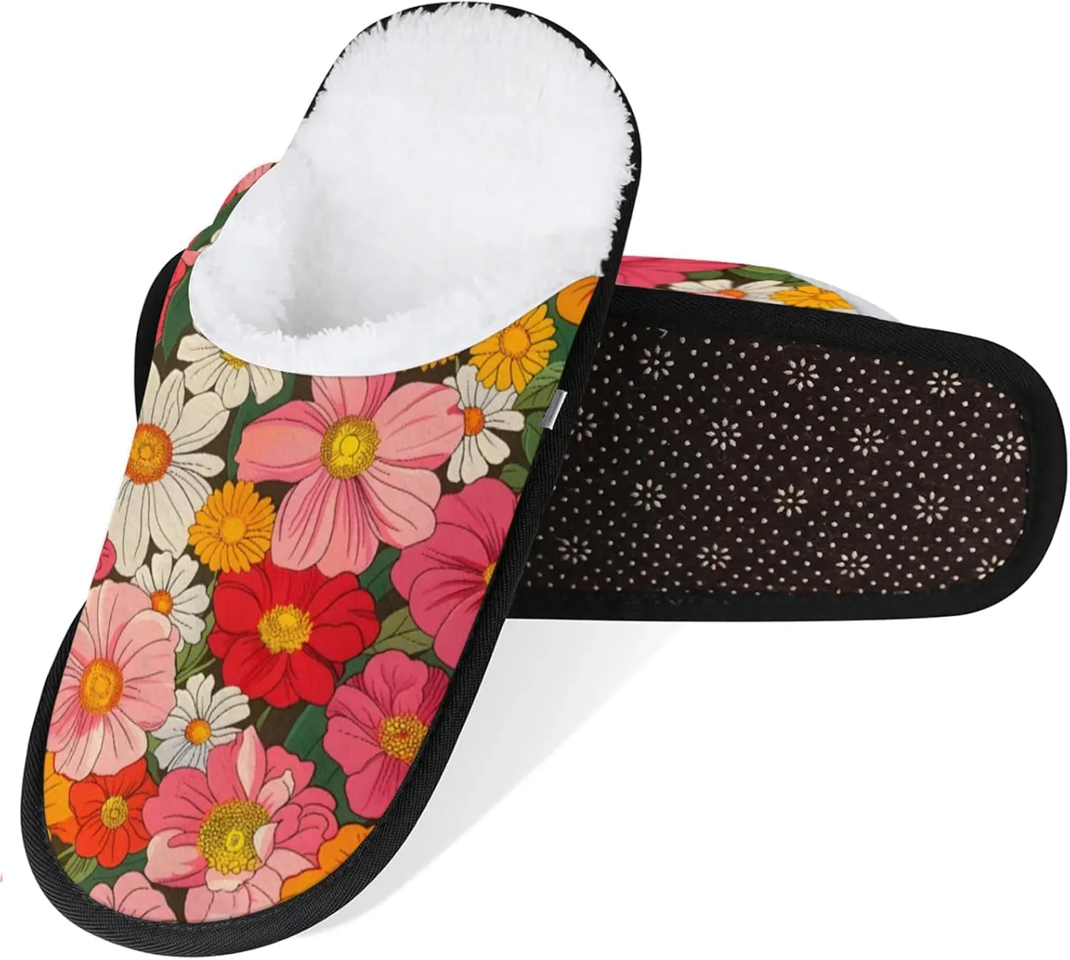 Tavisto Cozy Travel Slippers for Women Men, Non-Slip Sole Fleece Lining Washable House Shoes