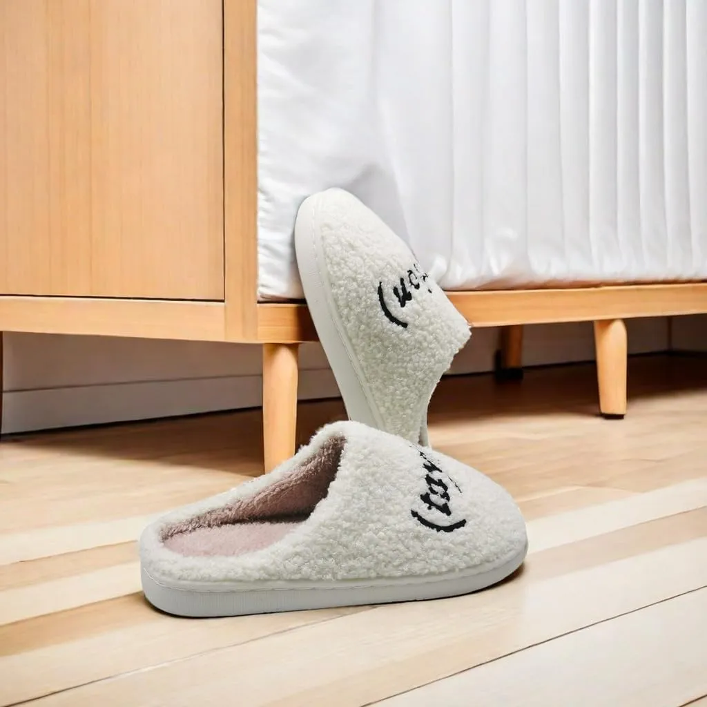 Taylor's Comfy Bedroom Slippers - Cute Ladies Cozy Fluffy Fuzzy House Slippers With Soft Memory Foam Insole