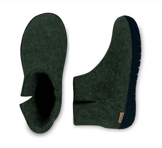 The Boot with Rubber Sole By Glerups - Forest/Black
