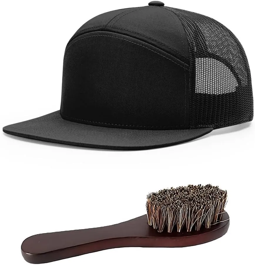 The Hat Pros | Richardson 168 Hi-Pro Trucker Snapback Cap Bundle with THP Hat & Clothing Brush
