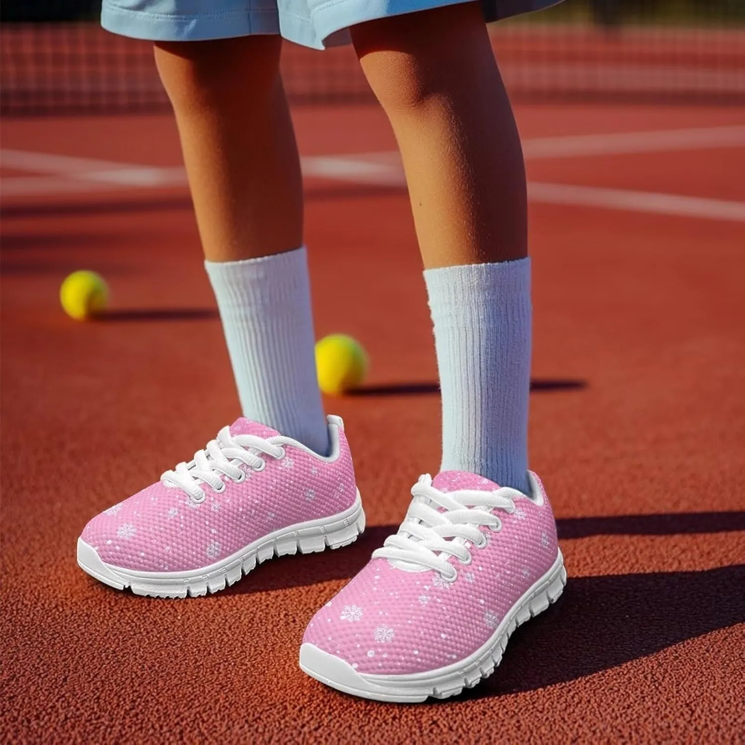 Toddler Boys Girls Sneakers Casual Cozy House Shoes Stylish Cartoon Breathable Elastic Mesh Shoes with Rubber Sole for Outdoor US Little Kid 11-15 Big Kid 1-5 White Sole