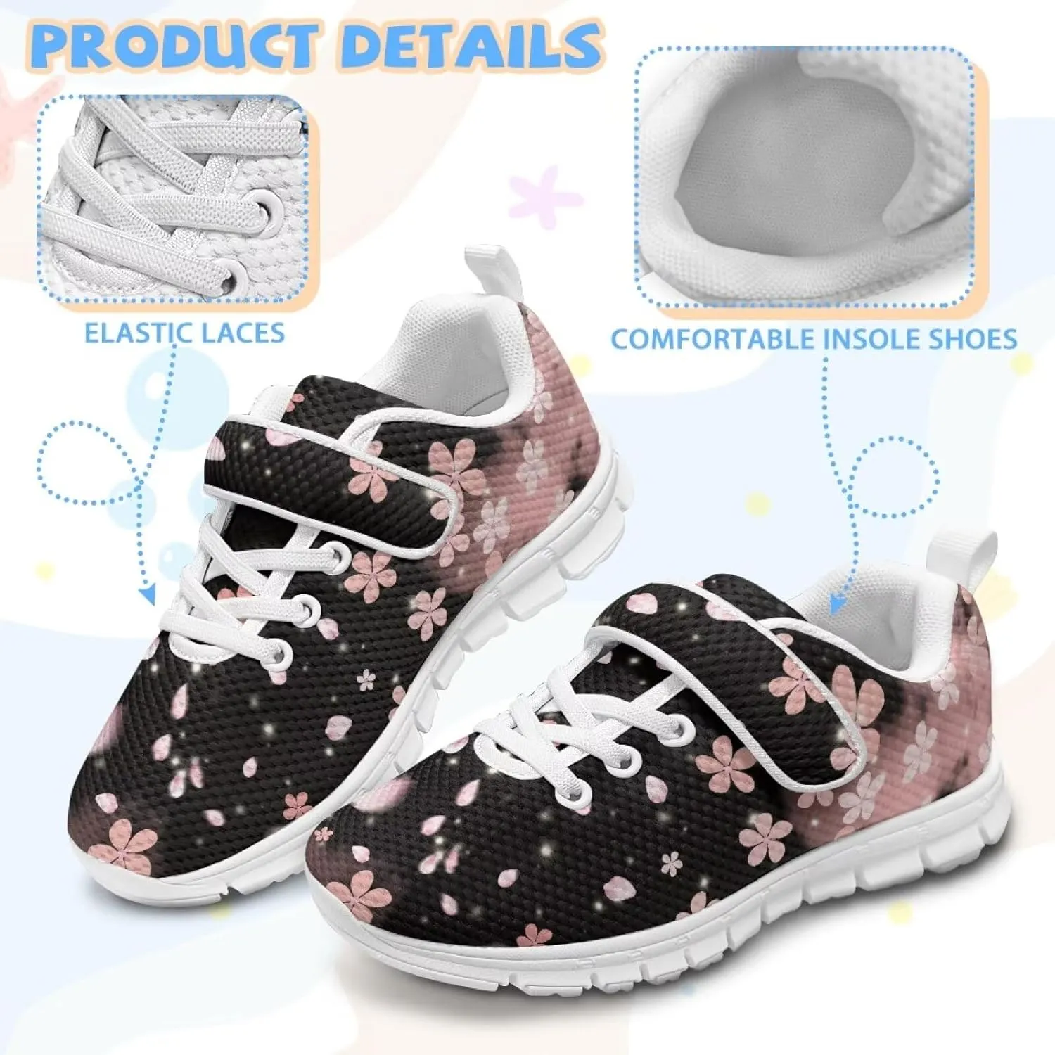 Toddler Boys Girls Sneakers Comfaortable Lace Up Outdoor Shoes Lightweight Soft Air Shoes for Parks US 11-15 White Sole