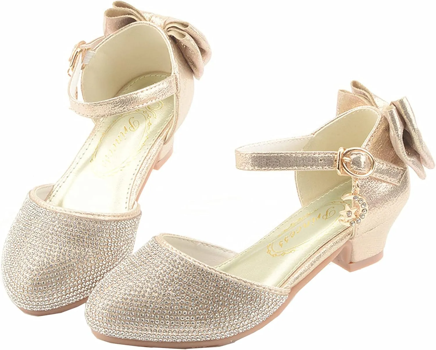 Toddler/Little/Big Girls Dress Shoes Mary Jane Flower Girl Low Heels Shoes for Wedding Party 5501